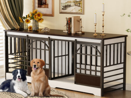 78 inch White Double Dog Crate