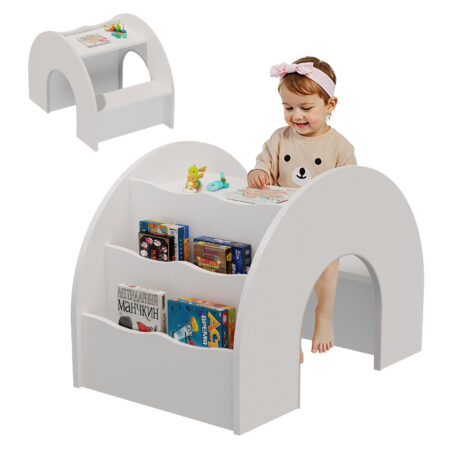 Arched White Kids Desk & Chair Set